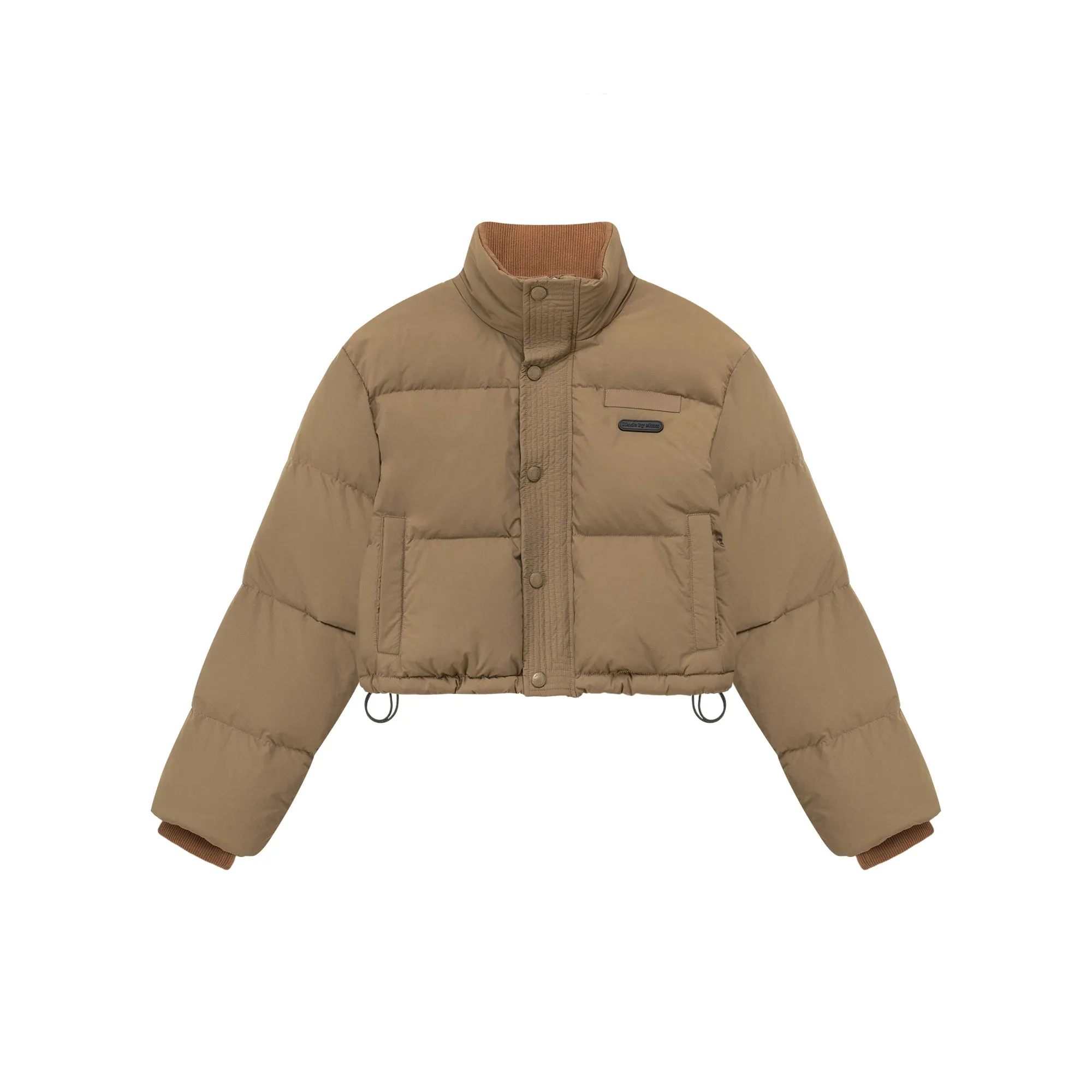 Oversized Logo Embroidery Padded Jacket