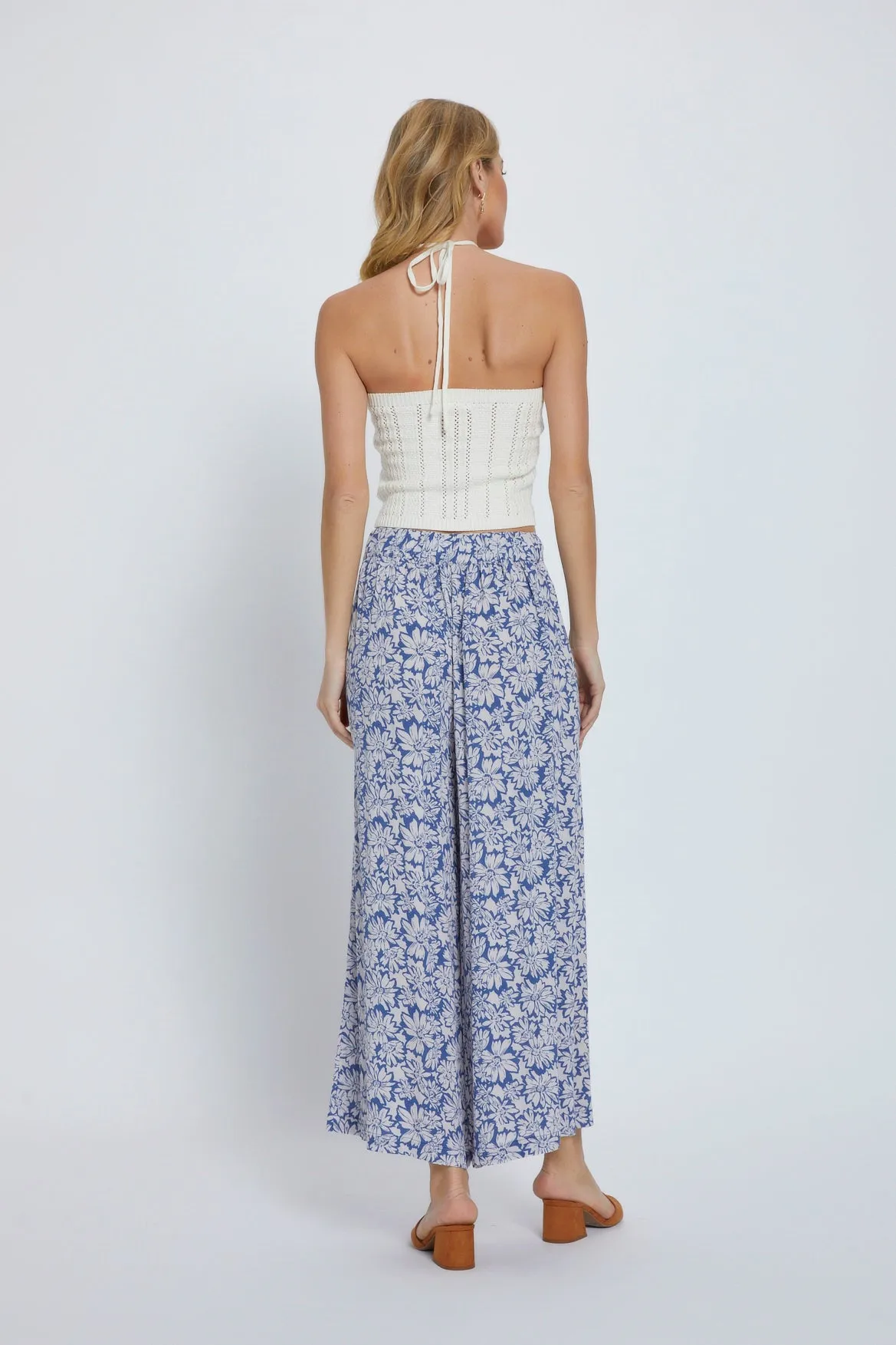 Palazzo Pants | Floral Denim