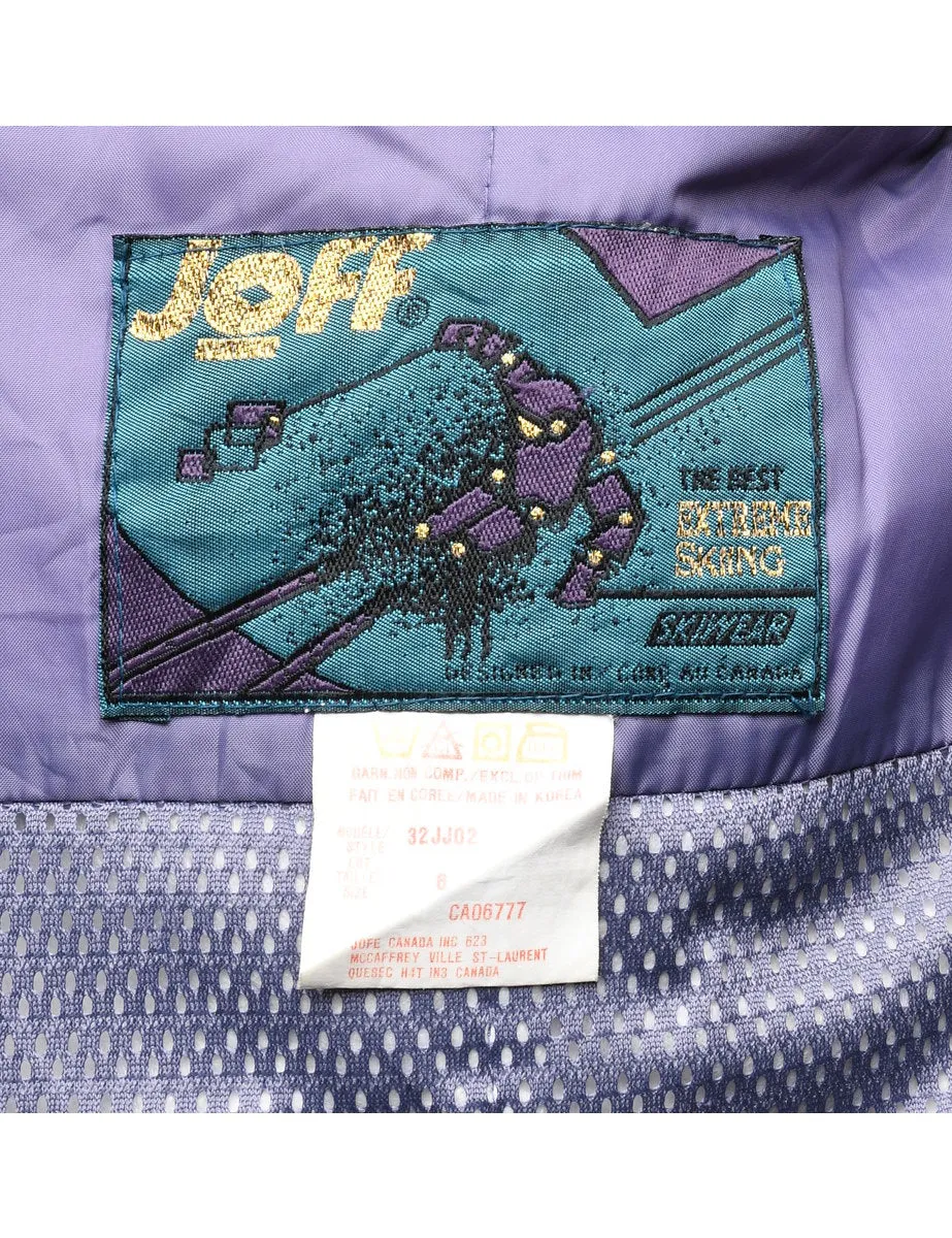 Patterned 1980s Purple & Lilac Ski Jacket - L