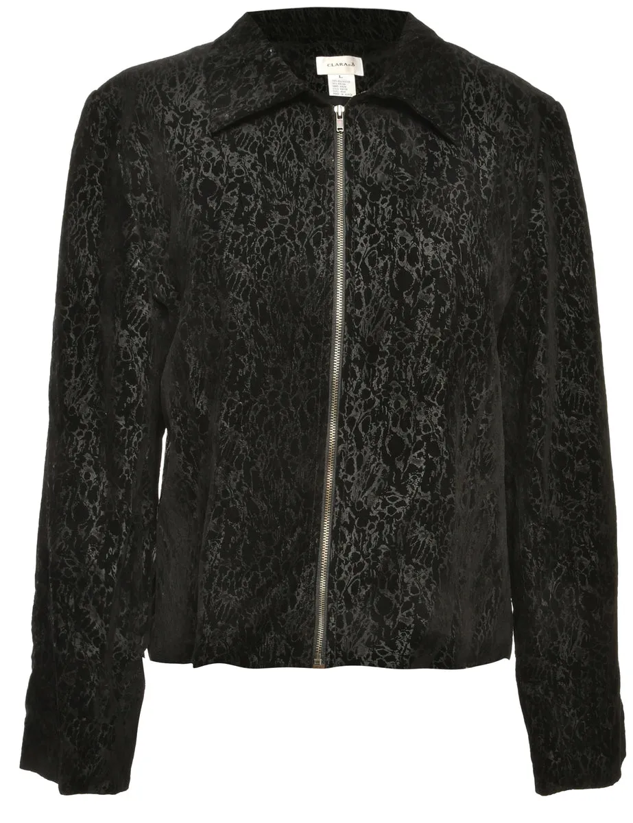 Patterned Black Jacket - L