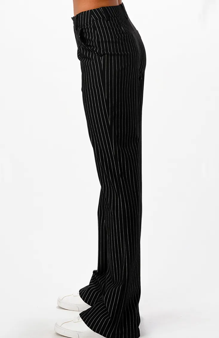 Pinstripe Wide Leg Pants