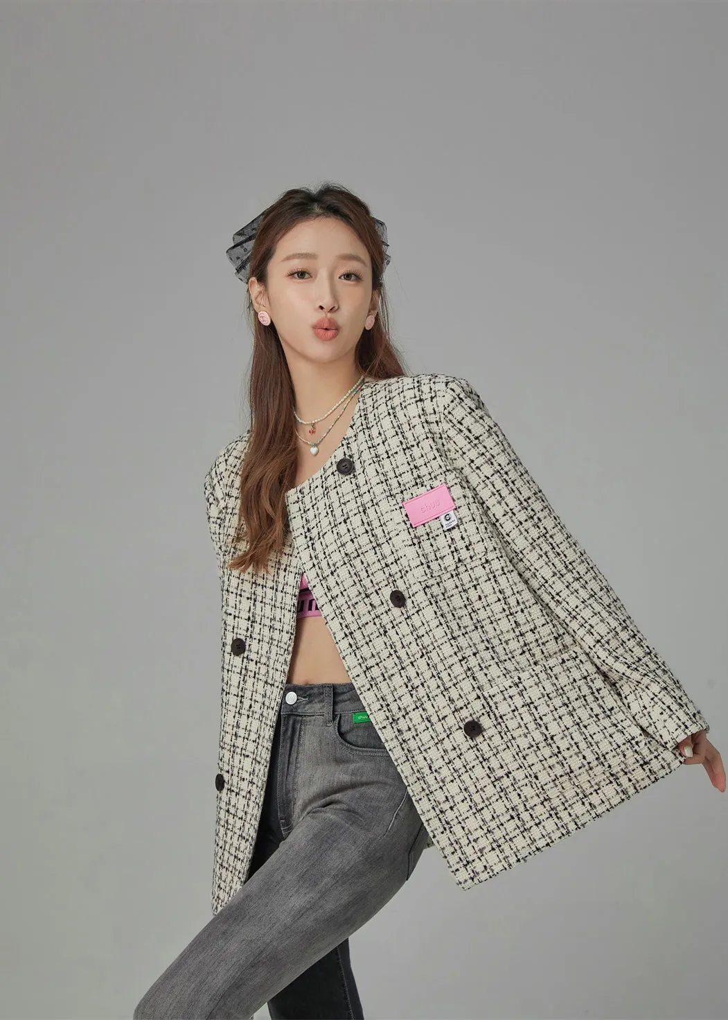 Princess Treatment Check Double Tweed Jacket