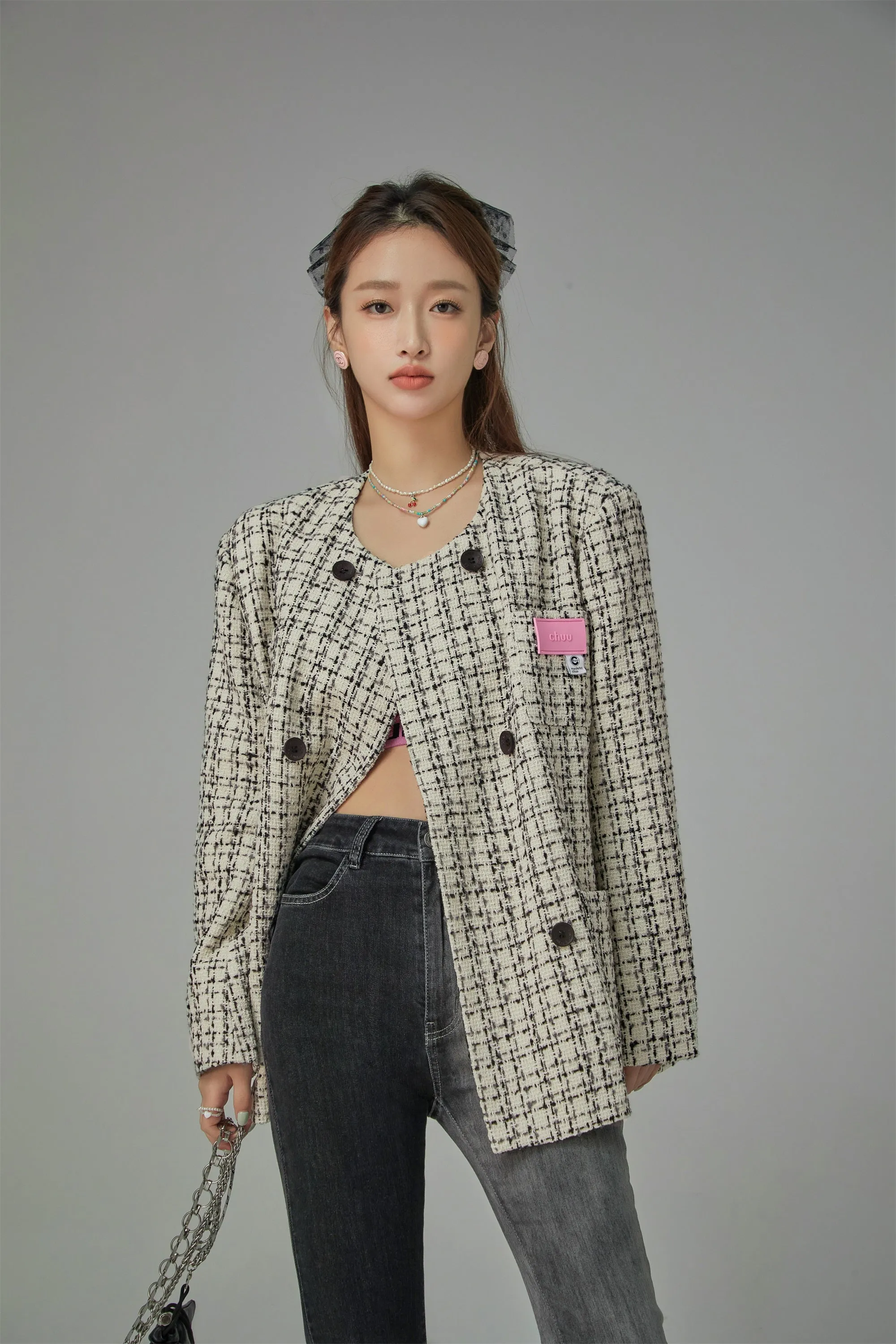 Princess Treatment Check Double Tweed Jacket