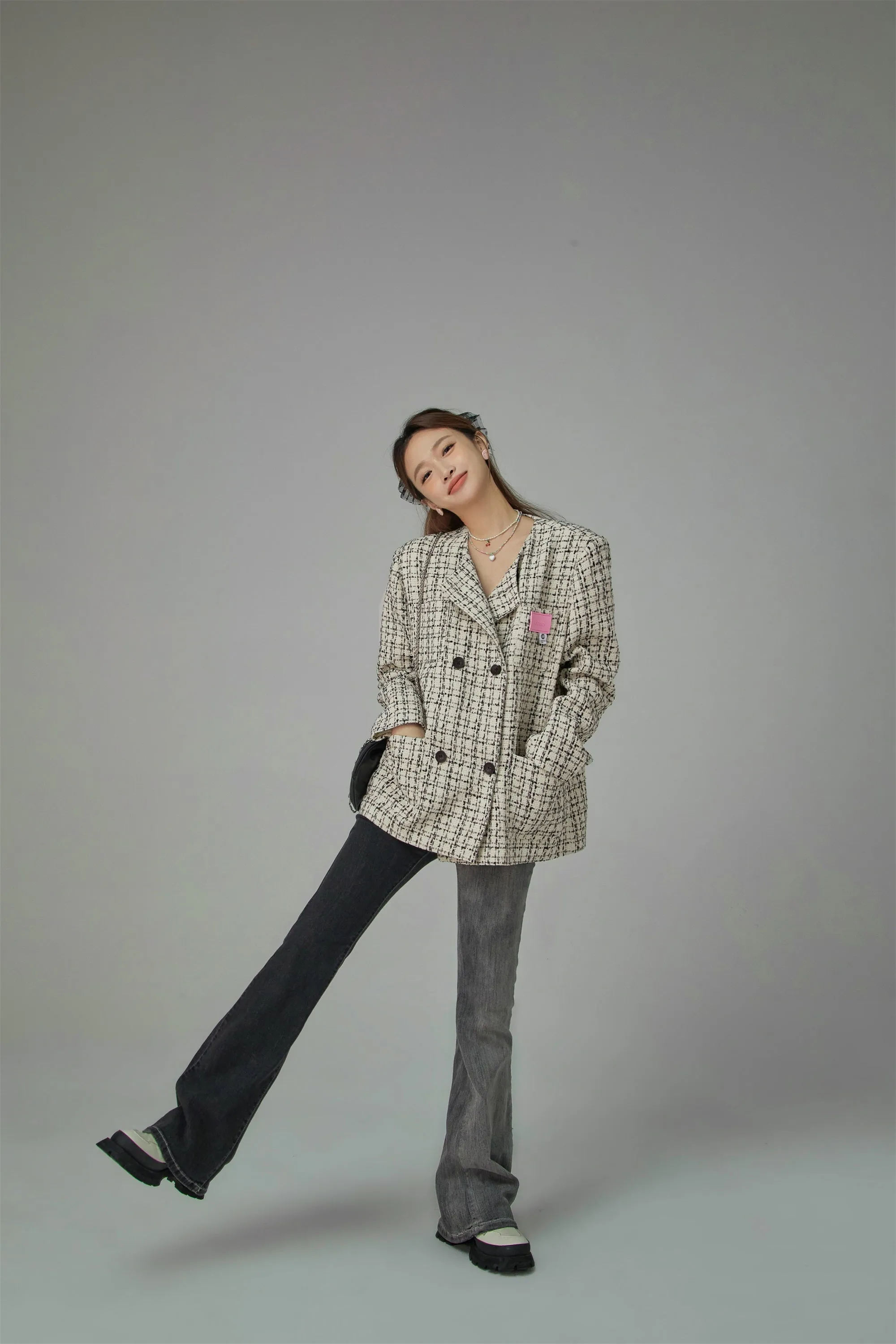 Princess Treatment Check Double Tweed Jacket