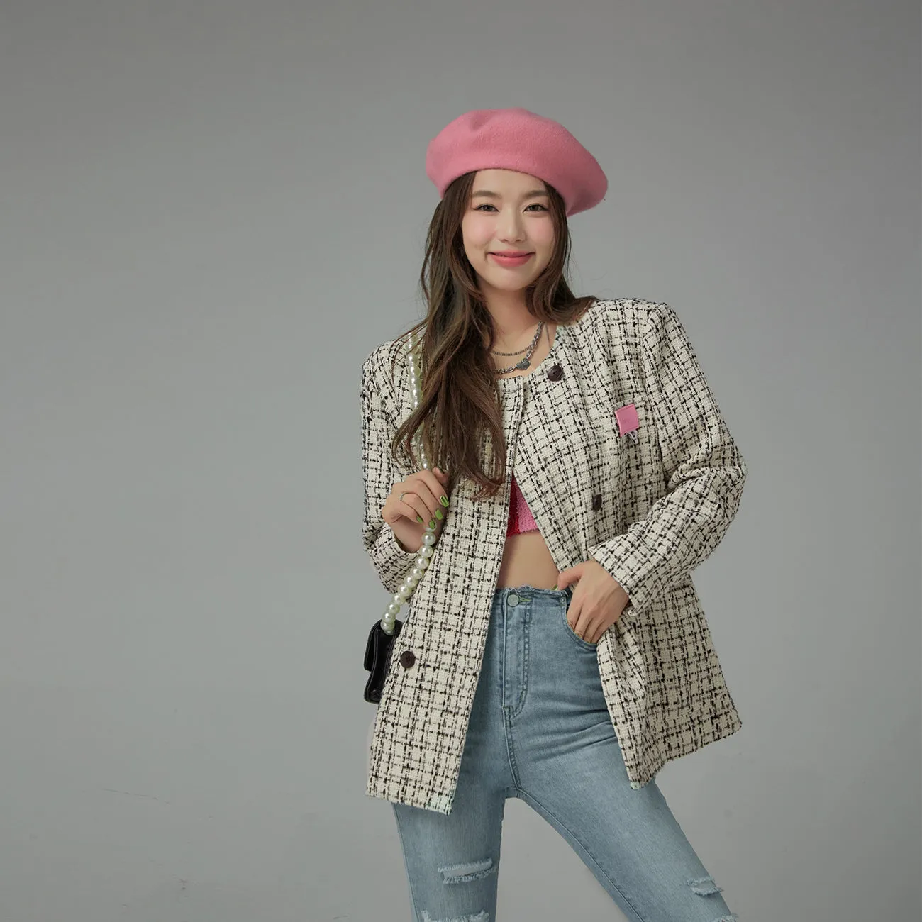 Princess Treatment Check Double Tweed Jacket