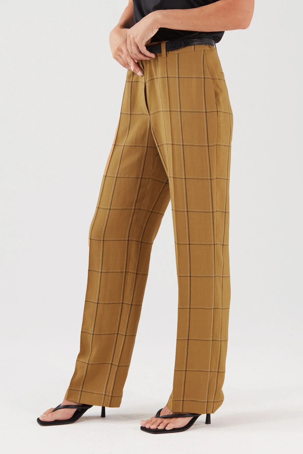 SMART VISCOSE BLEND STRAIGHT CUT TROUSERS