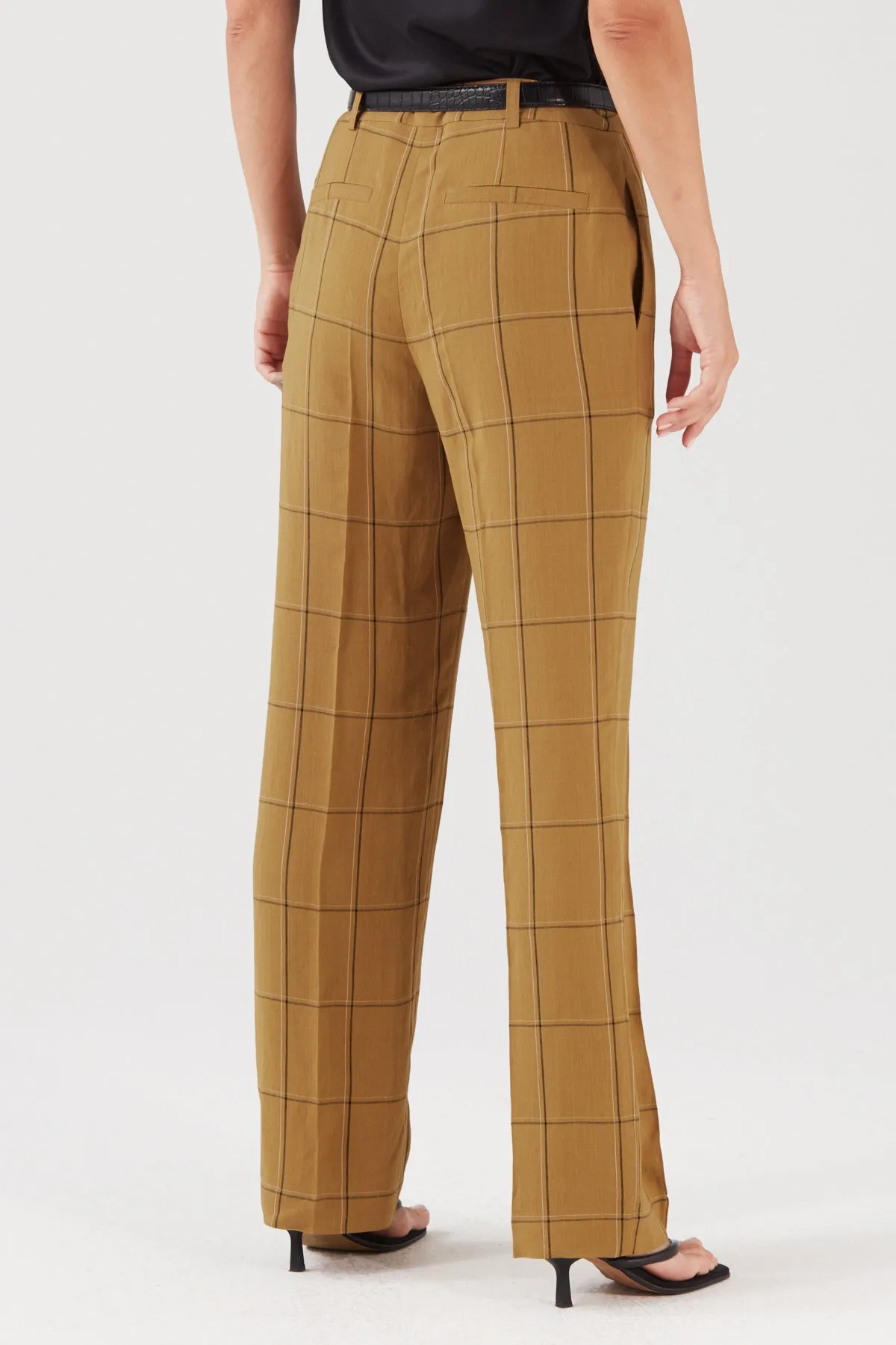 SMART VISCOSE BLEND STRAIGHT CUT TROUSERS