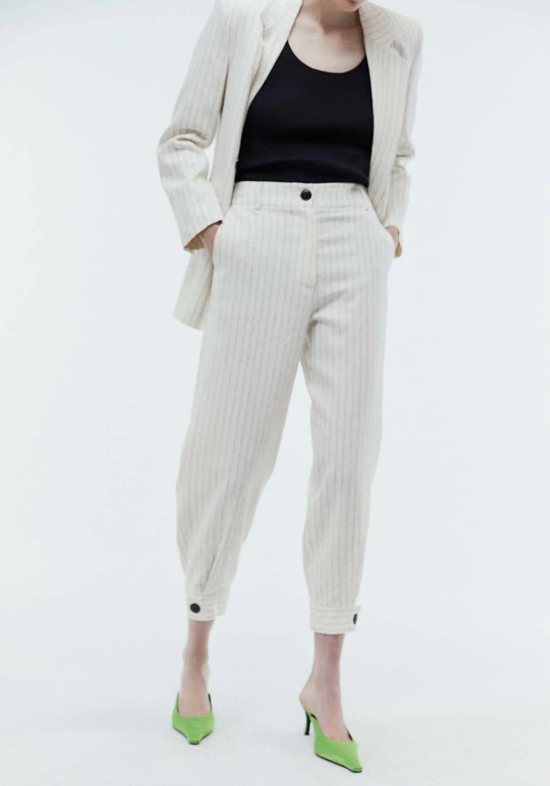 Stripes linen trousers