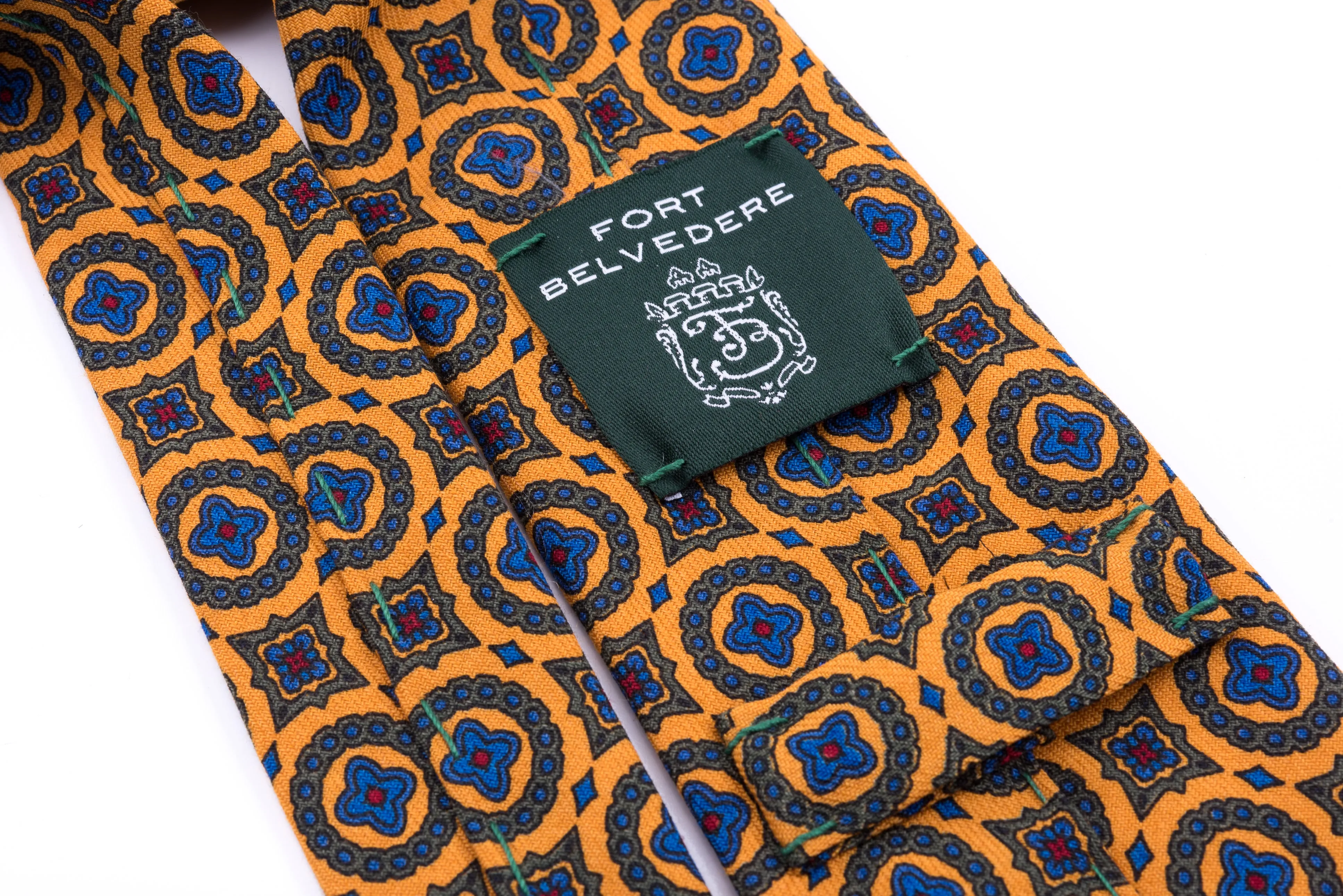 Sunflower Yellow Patterned Wool Challis Tie