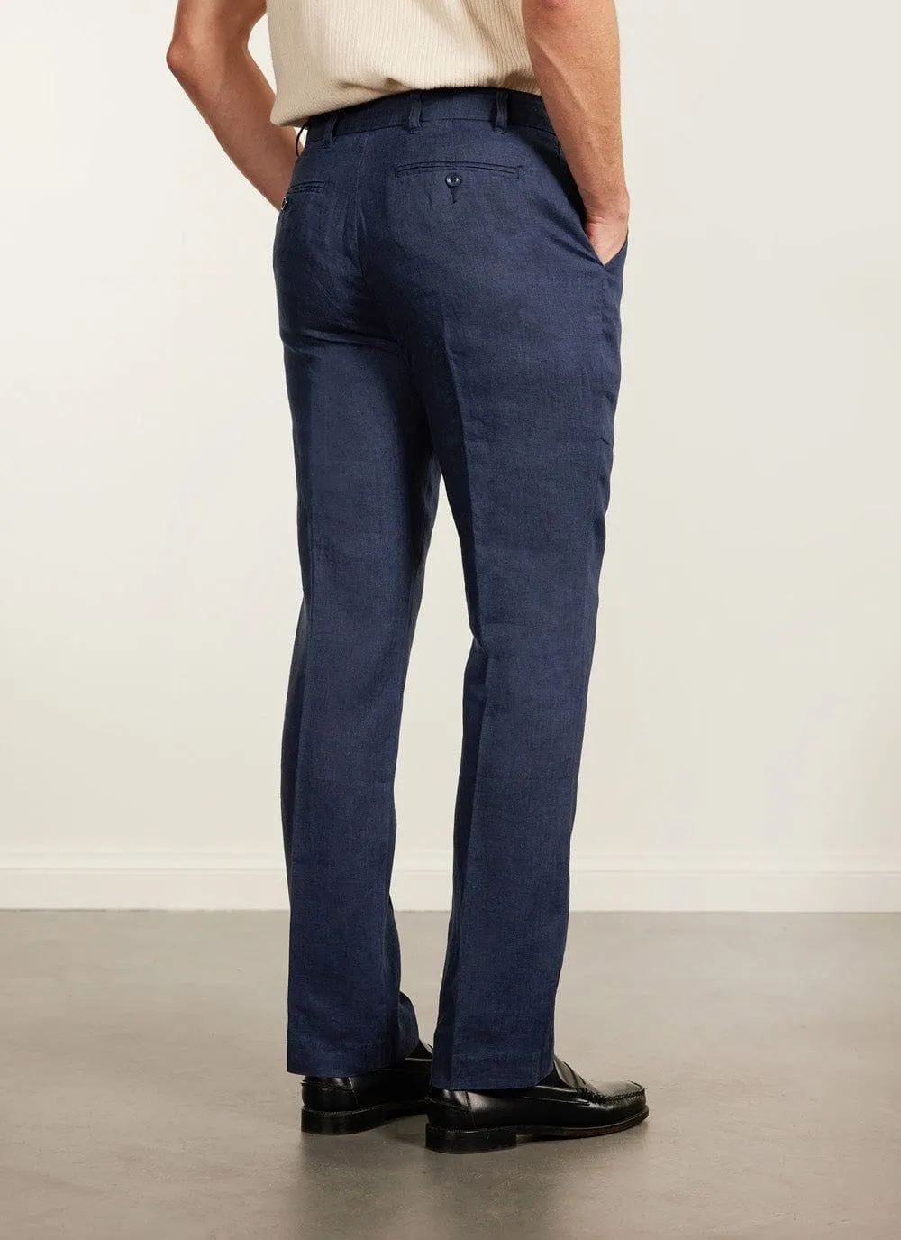 Tailored Linen Trousers | Royal Blue