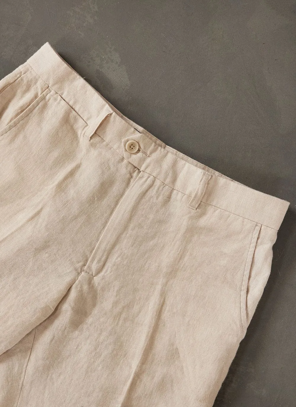 Tailored Linen Trousers | Stone