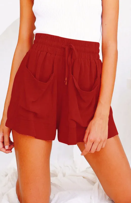 TEEK - High Waist Loose Wide Leg Shorts