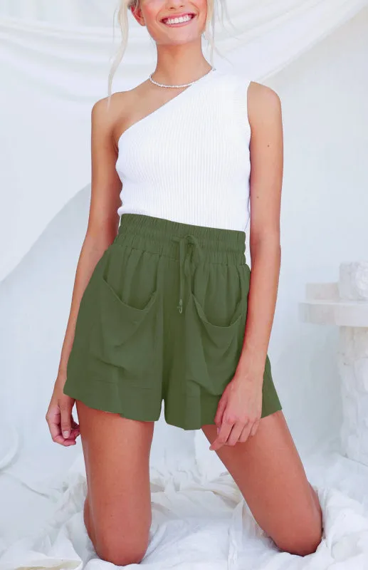 TEEK - High Waist Loose Wide Leg Shorts