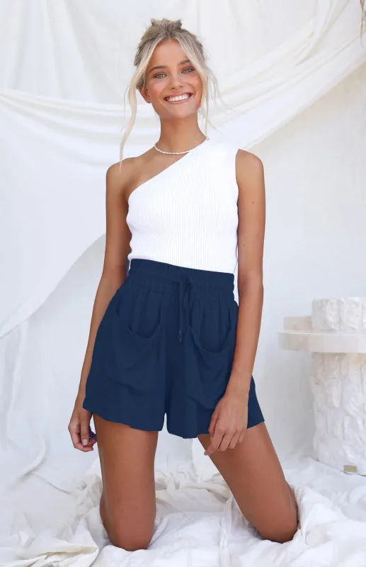 TEEK - High Waist Loose Wide Leg Shorts