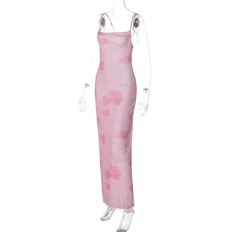 Wenkouban-Christmas Outfits New Year's Eve Dress Night Out Club Dresses cute winter outfits Lennix Mesh Maxi Dress