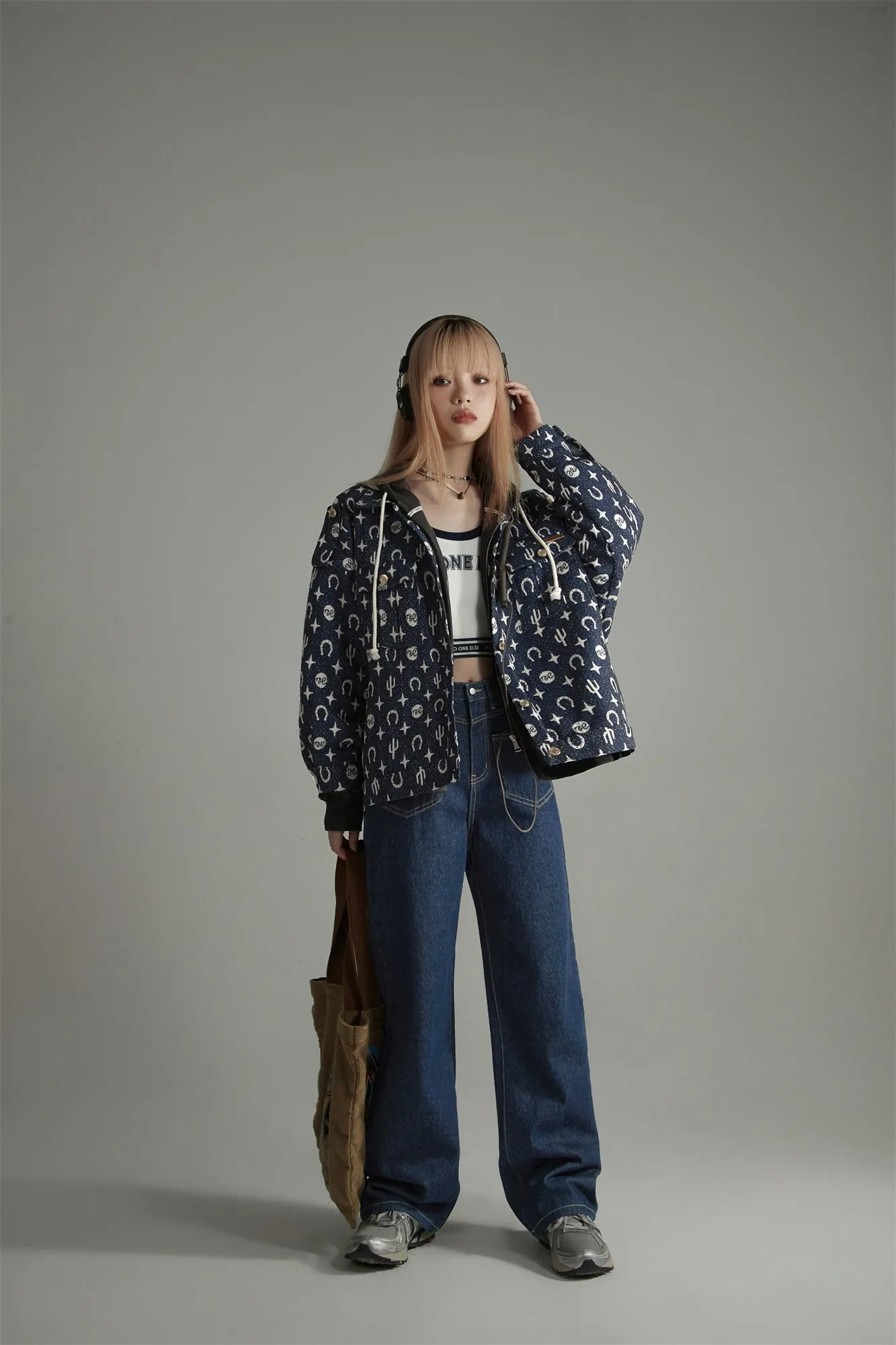 Western Pattern Printed Overfit Jacket