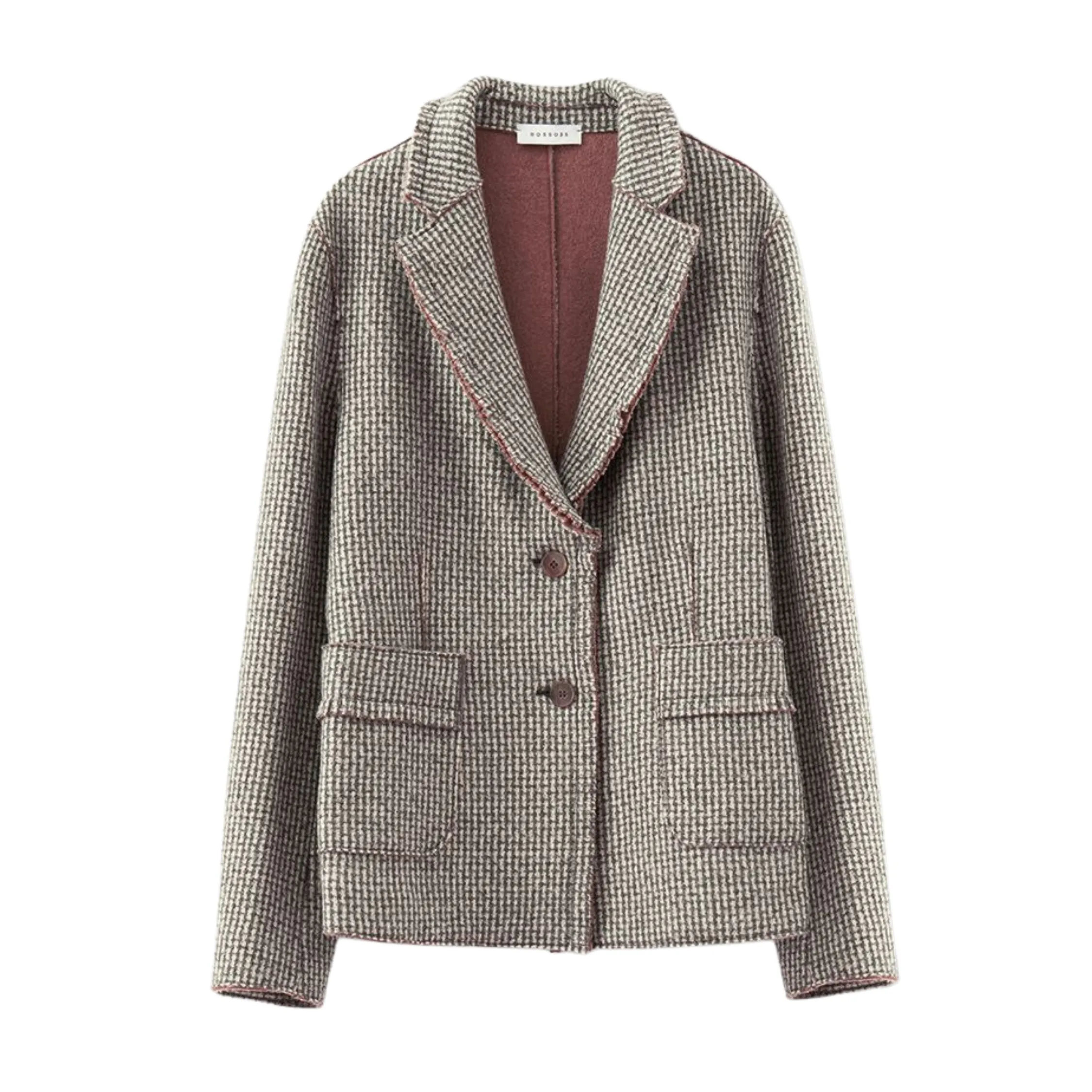 Wool Tweed Jacket - Grey and Camel